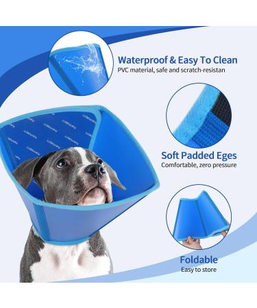 Adjustable Blue Dog Cone Collar - Leak Protection & Wound Care for Dogs & Cats | Prevent Bites & Promote Healing - Buy Online on GoSupps.com
