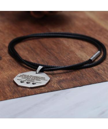 Buy Customized Octagon Medical Alert ID Necklace | Free Engraving for Men & Women | Personalized Emergency Jewelry | Wax Cord & Red Symbol - Buy Online on GoSupps.com