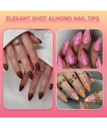 Venares Nail Tips for Gel Nails 120 Pieces Short Almond Artificial Nails Set 11 Sizes Gel Nails Nail Tips with Glue Nail Buffer Block Nail Tips Set Transparent - Buy Online on GoSupps.com