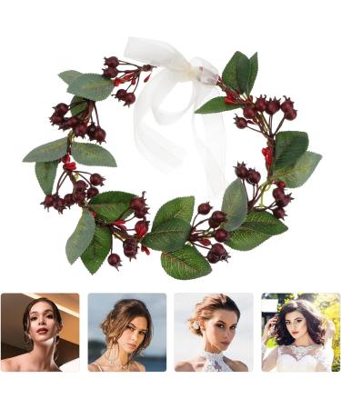 minkissy Christmas Flower Headband Adjustable Red Berry Hair Wreath Garland Summer Beach Floral Headpiece Elastic Hair Band for Xmas Wedding Party Decoration Color M - Buy Online on GoSupps.com