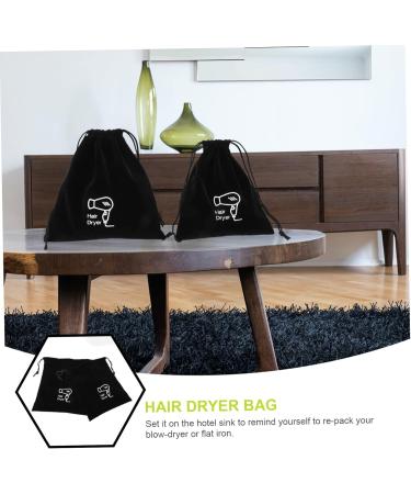 Baluue 10 Pcs Storage Bag Styling Tool Organizer Hairdryer Bonnet Hotel Hair Dryer Bag Flocking Cloth Black 26x23cmx5pcs Blackx5pcs - Buy Online on GoSupps.com