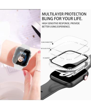 4 Pack Bling Case for Apple Watch Series 8/Series 7 41mm Glitter Rhinestone Diamonds Protective Case with Tempered Glass Screen Protector Replacement Cover for iWatch Series 8/Series 7 41mm Women Black/Rose Gold/Pink/Clear 41mm - Buy Online on GoSupps.com