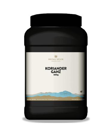 Royal Spice Coriander completely 500g - 100% coriander seeds without any additives - very versatile coriander seeds / coriander seeds for the mill for baking sausage production & curry mixtures 500g dose