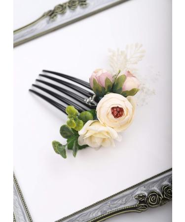 Kercisbeauty Cute Flower Hair Piece Side Hair Comb Wedding Bridal Floral Decorative Comb Women Girls Festival Headpiece Party - Buy Online on GoSupps.com