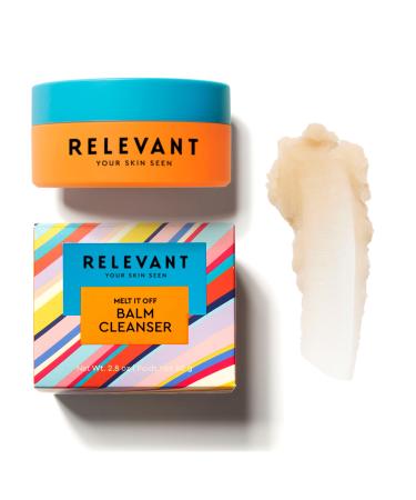RELEVANT Melt-It-Off Cleansing Balm Makeup Remover Balm - Instantly Dissolve Waterproof Makeup Remover Balm - Hydrating Anti-Aging Plant-based Oil Cleanser for Face Balm with Chamomile Melting Balm