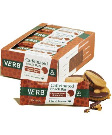 Verb Energy - Chocolate Peanut Butter Cup Caffeinated Snack Bars - 90-Calorie 2g Sugar Energy Bar - Keto Friendly Nutrition Bars - Vegan Snacks - Gluten Free with Organic Green Tea, 26g (Pack of 16) Chocolate Peanut Butter Cup 16 Pack