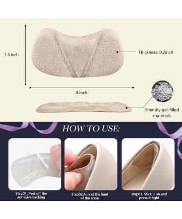 Heel Pads for Women | Gel Heel Inserts & Grips | Comfort & Pain Relief for Loose Shoes (4 Pairs) - 2 Beige + 2 Black - Buy Online on GoSupps.com