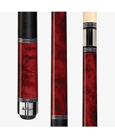 Players Classic Birds-Eye Maple with Triple Silver Rings Cue 20 Red