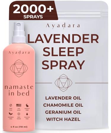 Ayadara Namaste Bed & Linen Mist - Lavender Pillow Spray for Calm Sleep 2000+ Uses