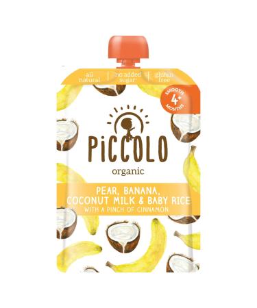 Piccolo Organic Pear Banana Coconut Milk and Baby White Rice 100g