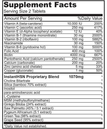 Instant HSN All-Natural Hair Skin and Nails Strengthening Formula Maximum Strength Purest Biotin Hair Growth Supplement Complete Blend of Daily Hair Skin and Nails Supplement. - Buy Online on GoSupps.com