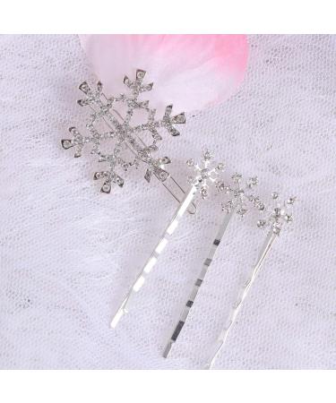 Minkissy Snowflake Hair Clips - 6 Christmas Crystal Hairpins for Winter Styling (White) | International Shipping Available - Buy Online on GoSupps.com