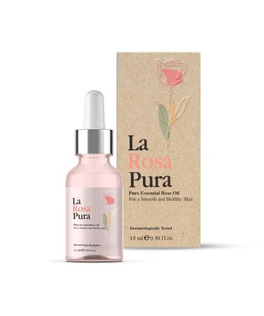 La Rosa Pura Pure Essential Rose Oil 100% Organic Anti-Aging for Face & Body Reduces Fine Lines & Wrinkles Natural Aromatherapy 1oz