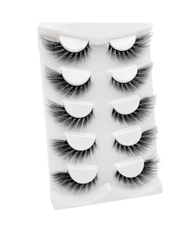 Outopen 5 Pairs Fox Eye Lashes 17mm - Fluffy Dramatic Faux Mink Eyelashes for Cat Eye Effect - A1-Angel Wings D489 - Buy Online on GoSupps.com
