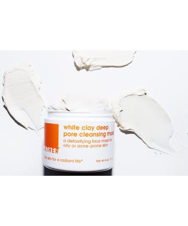 LATHER Clay Deep Pore Cleansing Face Mask | Detoxifying Bentonite Clay for Oily & Acne-Prone Skin | 4 Oz | International Shipping Available - Buy Online on GoSupps.com