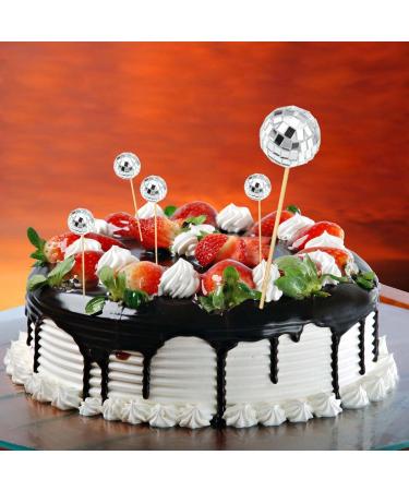 SEUNMUK 50 Pcs 1.18 Inch / 3cm Silver Disco Ball Cake Toppers Disco 4D Ball Cupcake Picks Disco Theme Cake Decorations For Graduation Birthday Party Wedding - Buy Online on GoSupps.com