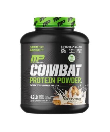 MusclePharm Combat Protein Powder  5 Protein Blend  Cookies 'N' Cream  4.2 Pounds  52 Servings Cookies & Cream 4 Pound (Pack of 1)