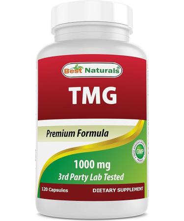 Best Naturals TMG Trimethylglycine 1000 mg Serving Healthy Homocysteine Levels and Methylation Support 120 Capsules