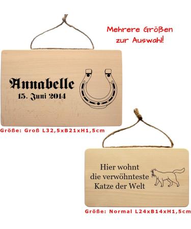 Custom Engraved Wooden Animal Signs - Personalized Wall Shields for Dogs Cats Horses & More - Perfect Hanging Door Signs - Buy Online on GoSupps.com