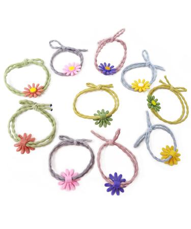 Honbay 30PCS Elastic Daisies Hair Ties - Cute Ponytail Holders for Thick & Curly Hair (5 Colors) - Buy Online on GoSupps.com