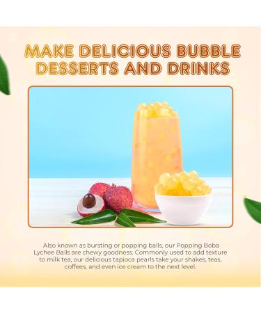 Fanale Lychee Popping Boba 100% Fat Free Vegan Non-GMO & Gluten Free Bursting Boba Pearls Flavored Pearls for Bubble Tea Shakes Desserts & Smoothie Popping Boba Pearls 1 Pound (Pack of 1) Lychee 1 Pound (Pack of 1) - Buy Online on GoSupps.com