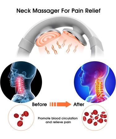 Electric Pulse Neck Massager with Heat - 6 Modes, 15 Levels - Cordless Deep Tissue Relief - Portable Gift for Men and Women - Buy Online on GoSupps.com