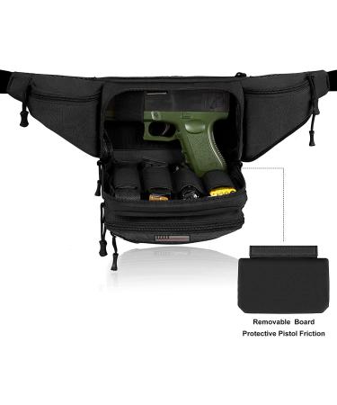 Tactical Fanny Pack with USA Flag Patch | Waterproof Waist Bag for Camping, Hiking & Hunting | Military Pistol Pouch Belt Bumbag - Buy Online on GoSupps.com