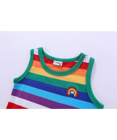 Mud Kingdom Little Boys Rainbow Stripe T-Shirt - Green, Sleeveless (12-18 Months) - Buy Online on GoSupps.com