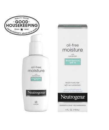 Neutrogena Oil-Free SPF 15 Facial Moisturizer & Neck Cream - Non-Greasy Formula with Glycerin - 4 fl. oz - Buy Online on GoSupps.com