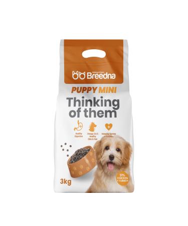 BREEDNA - Puppy Mini 3kg | Small Breed Puppy Food with Chicken, Turkey and Egg | Ideal for Puppies from 1 Month Old and Nursing Mothers