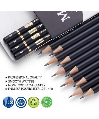 MARKART Professional Drawing Sketching Pencil Set - 14 pc Graphite Kit for Art, Sketching, Shading - Ideal for Beginners & Pro Artists - Buy Online on GoSupps.com