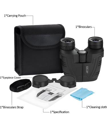Occer 12x25 Compact Waterproof Binoculars for Adults & Kids - Clear Low Light Vision, Large Eyepiece, High Power, Easy Focus - Ideal for Bird Watching, Hunting, Travel - Black - Buy Online on GoSupps.com