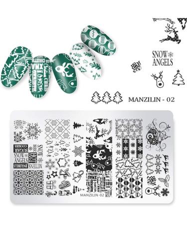 Uonlytech Christmas Nail Art Stamp Plates - 5pcs DIY Stencils for Perfect Manicure | Festive Nail Polish Stickers for Women - Buy Online on GoSupps.com
