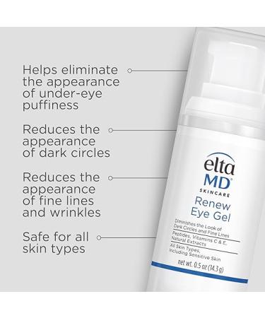 EltaMD Renew Eye Gel - Anti-Aging Hydrating Eye Cream with Peptides & Hyaluronic Acid - 0.5 Fl Oz - Buy Online on GoSupps.com