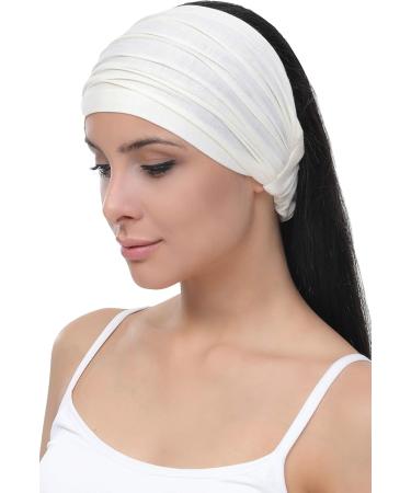 Deresina Bamboo Fabric Headband for Hair Loss - Elastic Cream (2 Pieces) | Comfortable & Stylish Solution - Buy Online on GoSupps.com