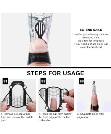 500PC Self-Adhesive Nail Extension Stickers | PVC Nail Art Forms & Decoration Guides | Nail Accessories for Perfect Nail Extensions - Buy Online on GoSupps.com