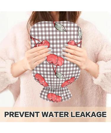 Naanle Plaid Cherry Hot Water Bottle - 1L Transparent Heat Bottle for Hand Warmer & Pain Relief Therapy - Ideal for Cold & Hot Treatment - Buy Online on GoSupps.com