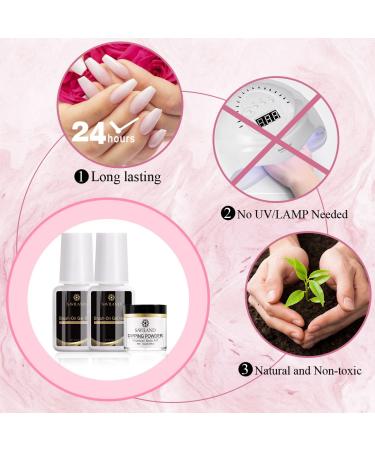 Saviland Dip Powder Nail Starter Kit | No UV LED Lamp | Fast Nail Extensions & French Manicure Art - Buy Online on GoSupps.com
