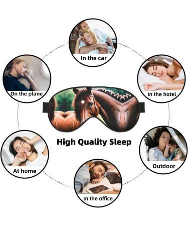 SSIMOO Two Horses Soft Sleep Eye Mask - Breathable Travel Eye Patch for Women Perfect for Relaxation Black - Buy Online on GoSupps.com