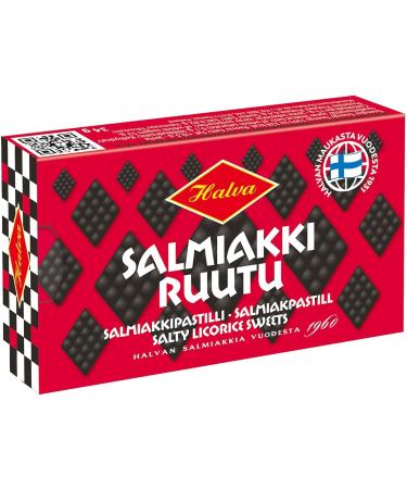 Fazer Finnish Salmiakki 40g et Halva Salmiakki Ruutu 34g set S P S P Pack Vari t 2 Pack Care Package Treats Gift Basket Boxes Pack for Adults Kids Guys Girls Boyfriend Candy Birthday Cookies  - Buy Online on GoSupps.com