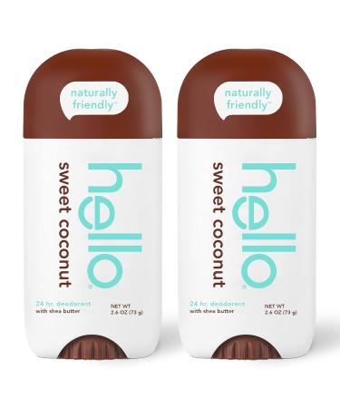 2 Pack hello Sweet Coconut Deodorant With Shea Butter for Women + Men 2.6 Ounce + hello Lavender Vanilla Vegan Deodorant 2.6 oz Stick - Buy Online on GoSupps.com