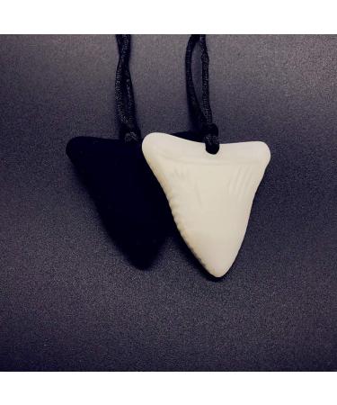 Chewing Ring Necklace - Silicone Shark Tooth Shape for Adults & Babies | Sensory Tools for Autism ADHD & Dental Care - 2 Pieces - Buy Online on GoSupps.com