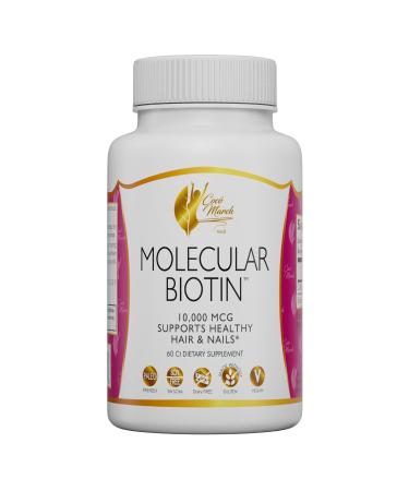Coc March N.M.D Molecular Biotin - 10,000 mcg, Supports Healthy Hair and Nails - Gluten Free, Soy Free, Dairy Free, Paleo Friendly, Vegan, 60 Servings