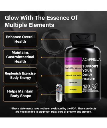 ACAPPELLA Ceylon Cinnamon Containing Berberine Turmeric Curcumin Panax Ginseng Thistle Fenugreek Supplements (1) - Buy Online on GoSupps.com
