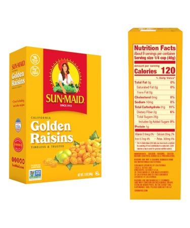Sun-Maid California Golden Raisins - 12oz Box (1 Pack) - Buy Online on GoSupps.com