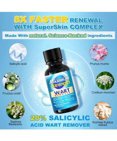 Fast Action Liquid Wart Gel - Maximum Strength Salicylic Acid Treatment for Warts Corns and Calluses - Fast-Acting Freeze Off Solution for All Wart Types - Buy Online on GoSupps.com