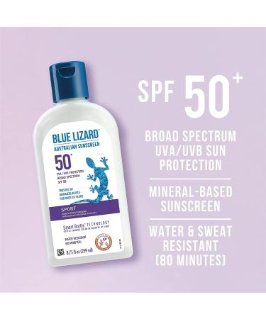 Blue Lizard Sport Mineral Sunscreen Lotion SPF 50+ - Unscented 8.75 Fl Oz - Buy Online on GoSupps.com