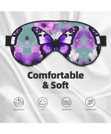 Purple Butterfly Double-Sided Sleep Eye Mask | Comfort Soft Blindfold with Adjustable Strap | Light Blocking for Perfect Rest - Buy Online on GoSupps.com