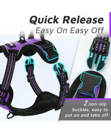 Eagloo Small Dog Harness - Adjustable Anti-Train Harness with Reflex Strips for Walking & Jogging - Durable Purple XS (1 Pack) - Buy Online on GoSupps.com