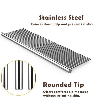 Professional Stainless Steel Pet Comb for Shedding - Grooming Tool for Cats and Dogs - Buy Online on GoSupps.com